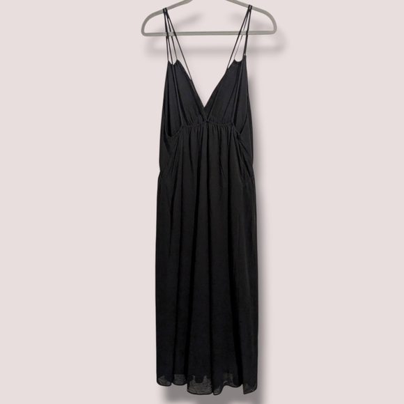Massimo Dutti Black Sleeveless Open-Back Flowy Maxi Dress Sexy Quiet Luxury - Picture 3 of 13